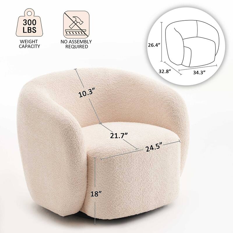 Mid-Century Modern Accent Chair, Soft Padded Single Sofa