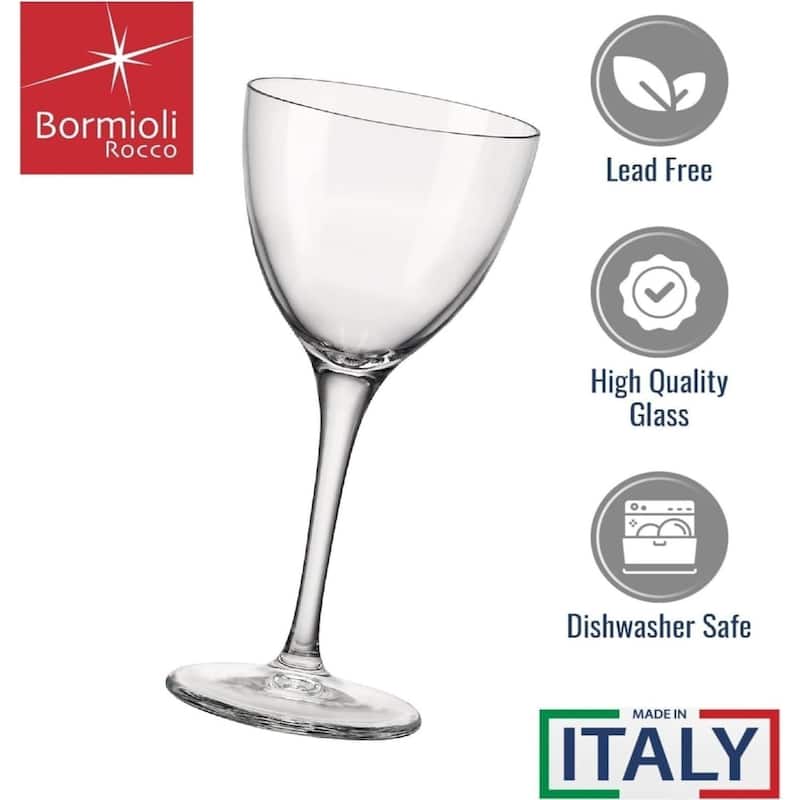 Bormioli Rocco Set of 4 Novecento Stemware Nick & Nora Glasses - 5.25 oz