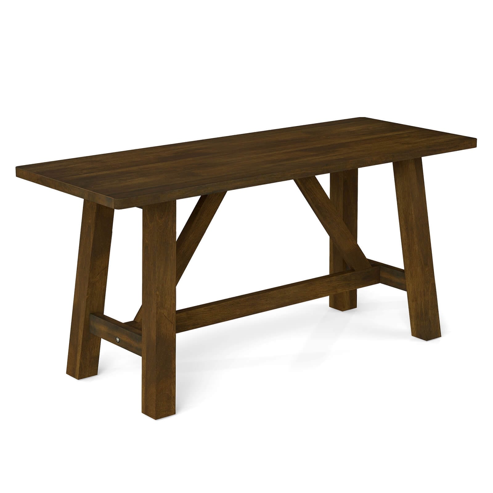 Costway 1/2 PCS Wooden Dining Bench Farmhouse Shoe Bench Entryway Seat