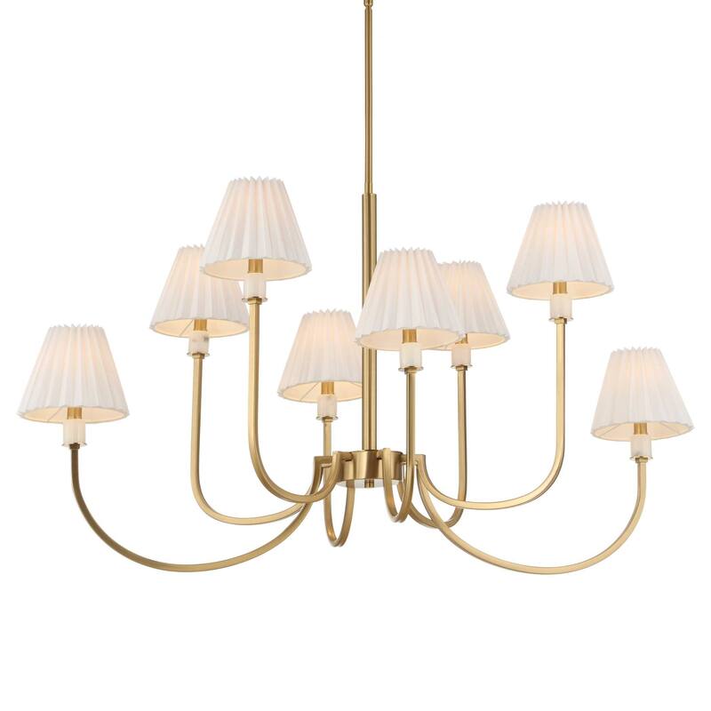 Uttermost Poppins 8 Light Brass Chandelier - 45"W x 24"D x 25"H