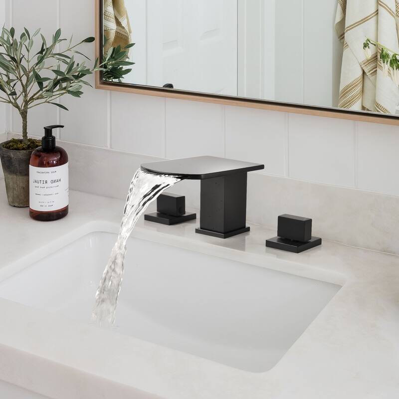Widespread Double-Handle Waterfall Bathroom Faucet