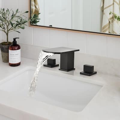 Widespread Double-Handle Waterfall Bathroom Faucet