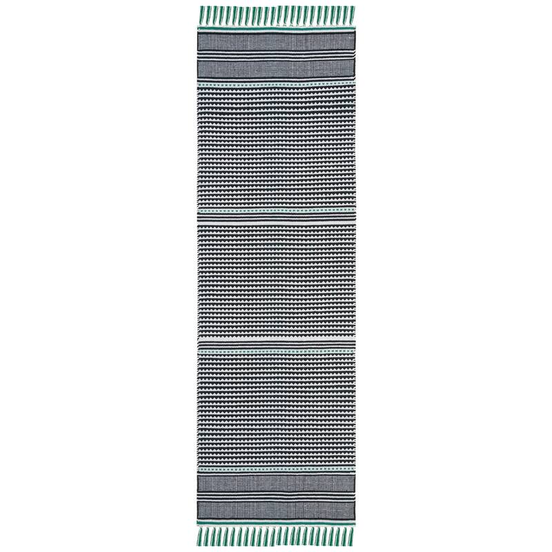SAFAVIEH, Handmade Flatweave Montauk Susse Casual Cotton Rug - 2'3" x 7' Runner - Teal/Multi