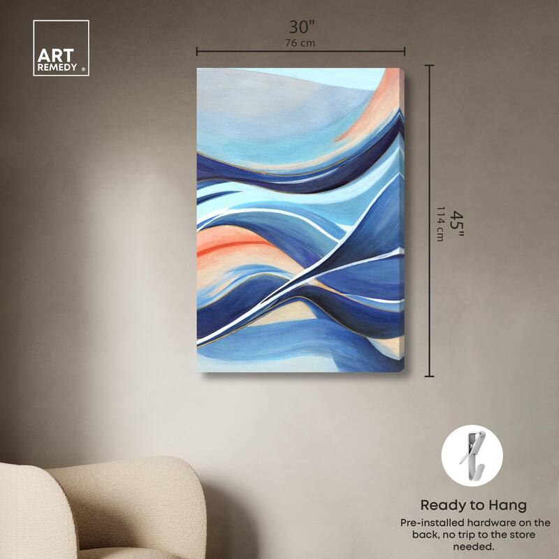 Glowing Blue II Canvas by Art Remedy, Gallery Wrapped