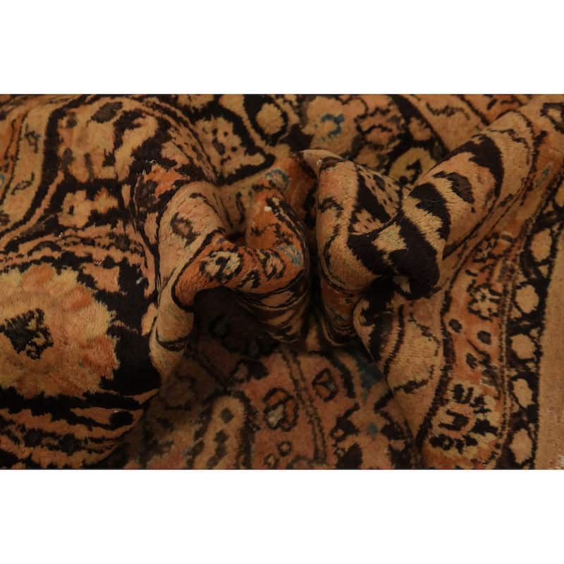 Hand Knotted Oriental 100% Wool Carpet Traditional Floral Oranges & Rust Tabriz Area Rug - 12' 10'' X 10' 0''