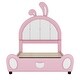 preview thumbnail 10 of 22, Twin Size Upholstered Bed Frame with Rabbit-Shaped Headboard, Cute Cartoon Faux Leather Platform Bed w/ Bed End Storage Pocket