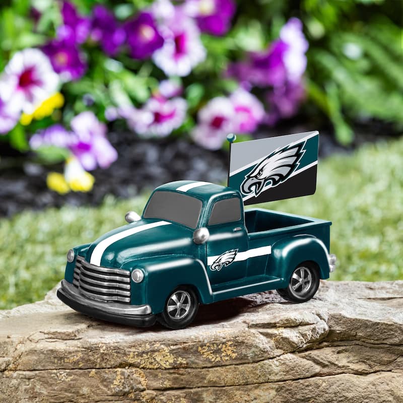 NFL Rally Truck Garden Statue with Team Flag - Philadelphia Eagles