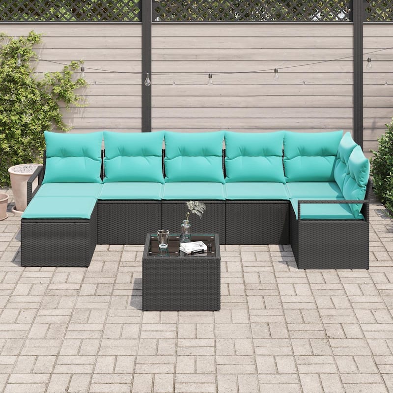 Modular Outdoor Sofa Set with Cushions - 113×48×27.2