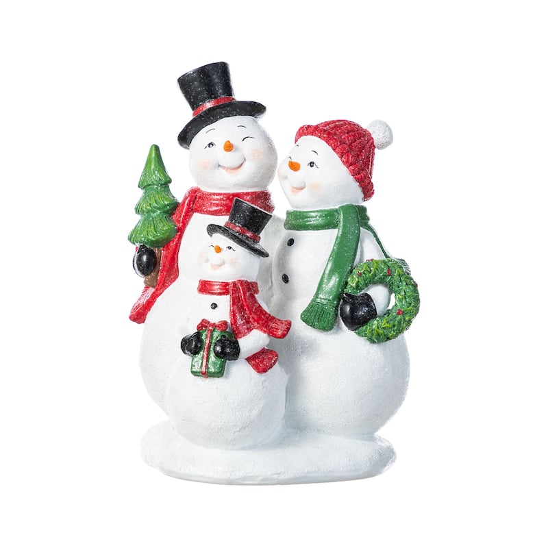 Glitzhome 10.25"H Christmas Resin Snowman Family Table Decor