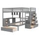 preview thumbnail 5 of 7, Modern Full Over Twin Bunk Bed With Desk,Drawers and Shelves