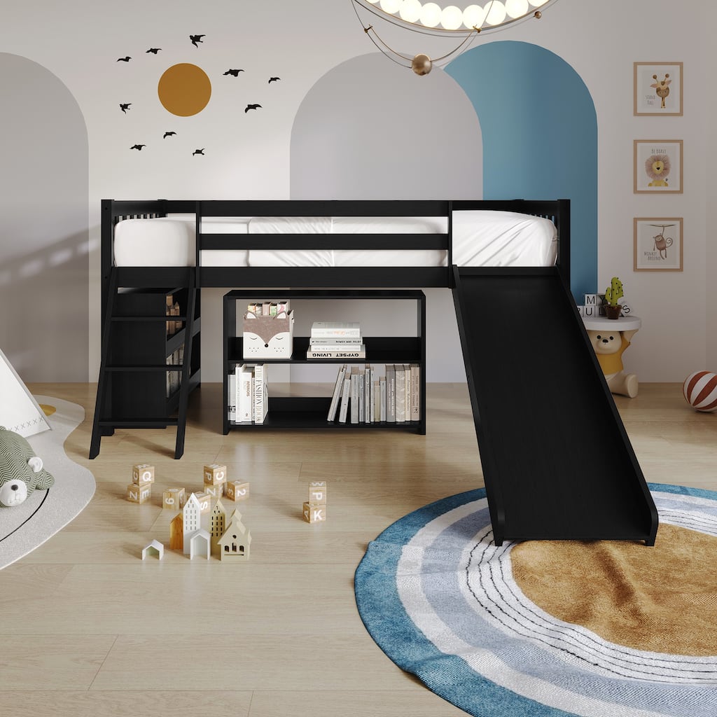 CraftPorch Simple Twin Loft Bed with Ladder