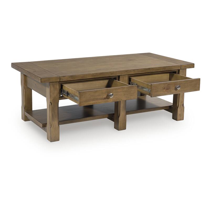 Signature Design by Ashley Vandenmore Brown Coffee Table - 54" W x 26" D x 19.13" H