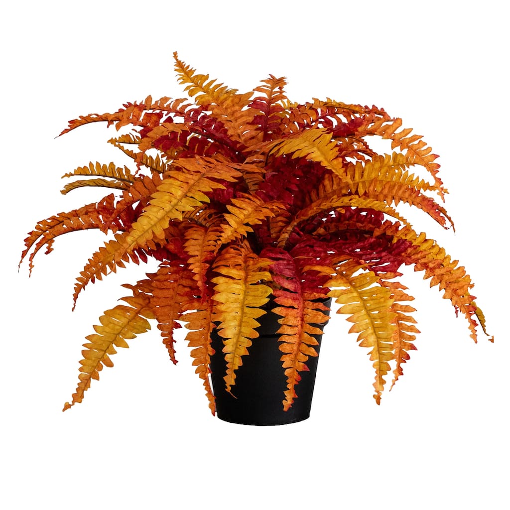 24-in Autumn Artificial Fall Boston Fern Plant