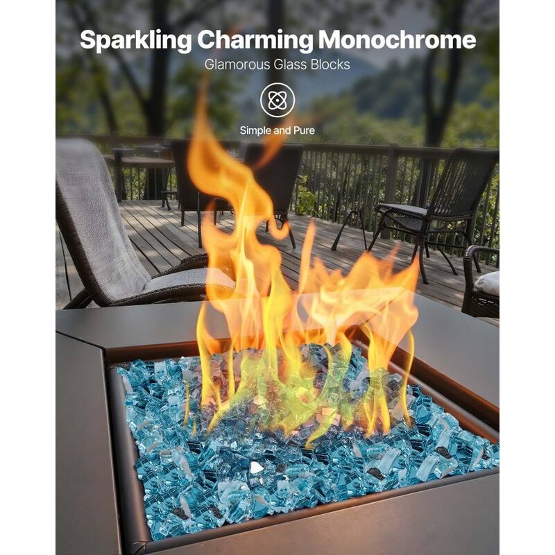 Aqua Blue Tempered Crushed Fire Glass 10 lbs. Heat-Resistant Decor - 1/2 inch