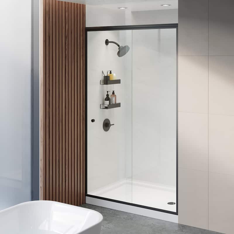 Carré 48" x 36" Acrylic White, Single-Threshold, Left Drain, Shower Base