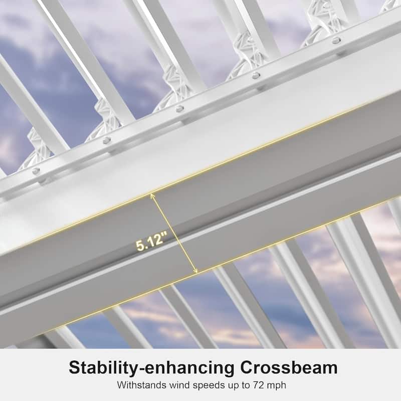 PURPLE LEAF Louvered Pergola Outdoor Aluminum Pergola with Adjustable Roof for Patio Hardtop Gazebo