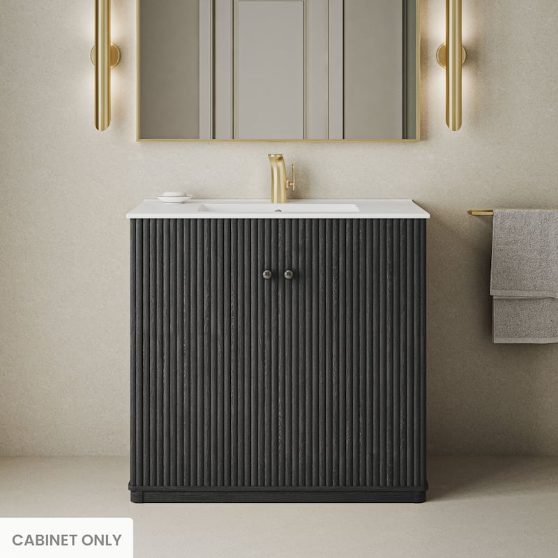 Lafayette 36" Freestanding Bathroom Vanity Cabinet Without Top In Black Oak - 36