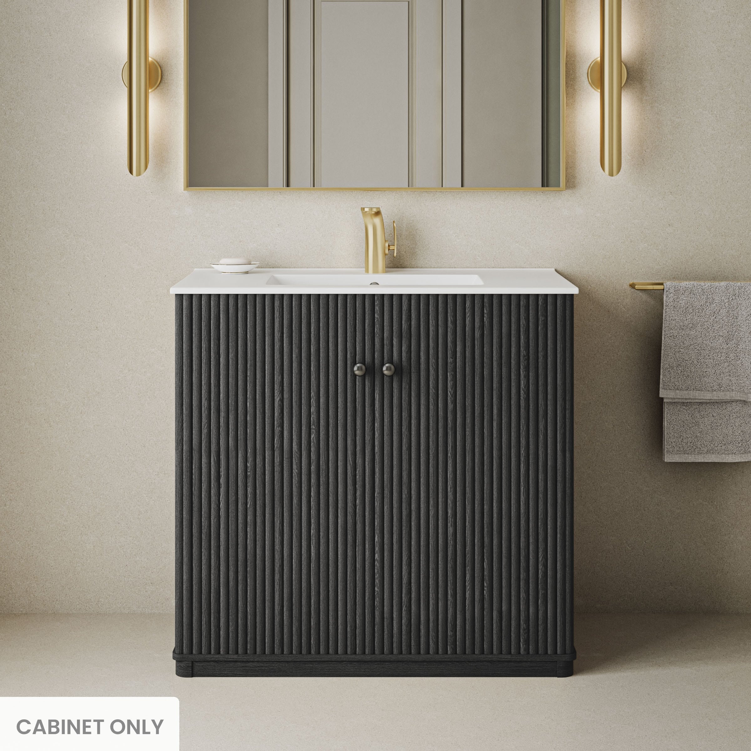 Lafayette 36" Freestanding Bathroom Vanity Cabinet Without Top In Black Oak - 35.5