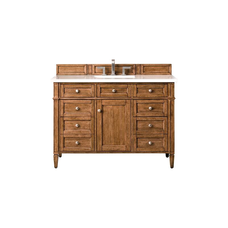 James Martin Vanities 650-V48-3WZ Brittany 48" Single Basin Poplar - Saddle Brown