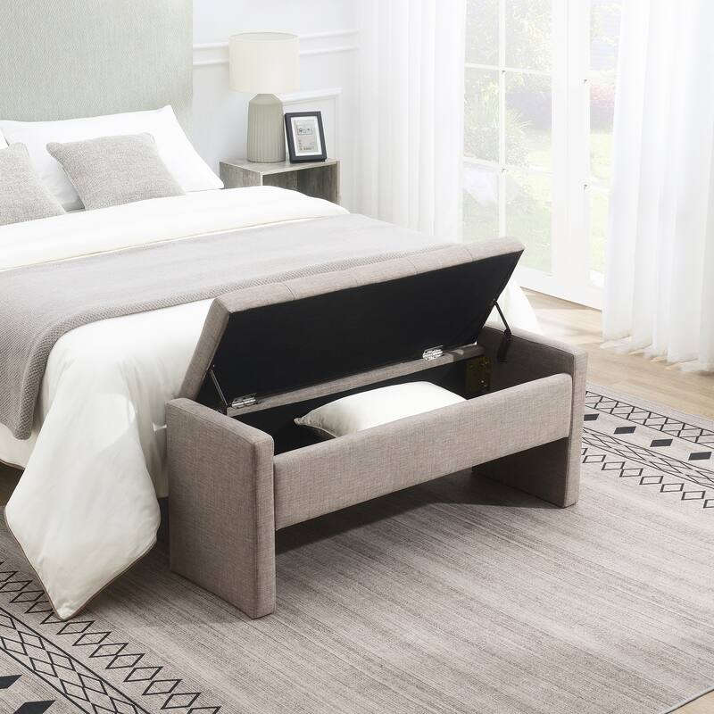 Modern Bed End Bench with Storage