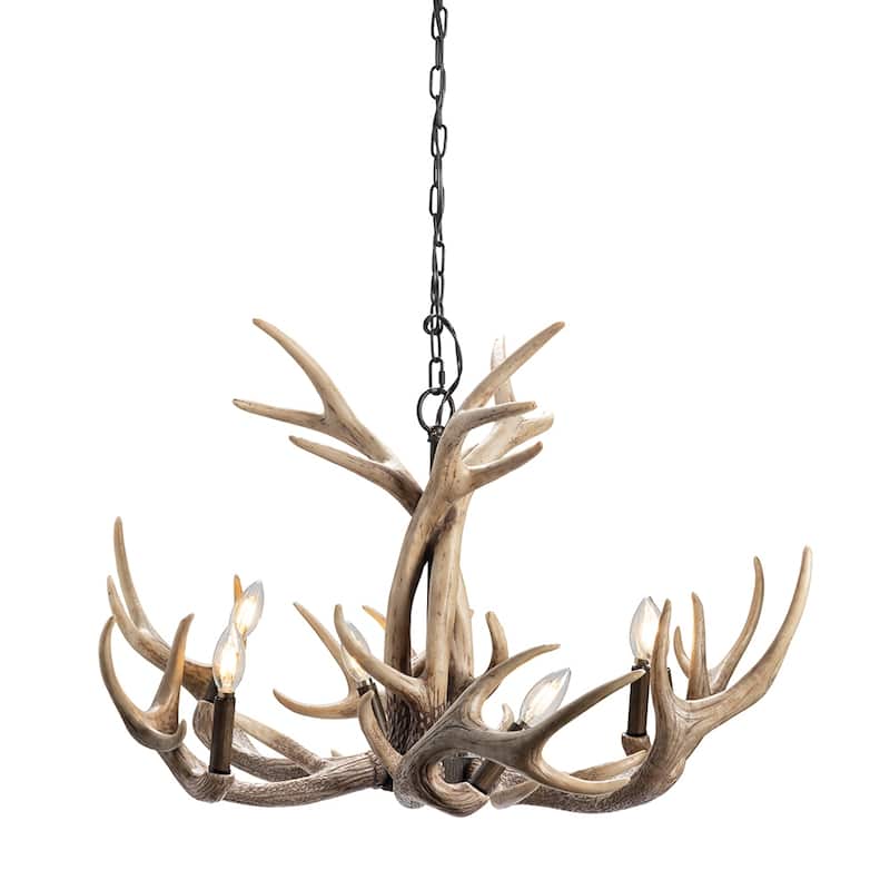 Huxley Antler Chandelier with Six Lights - 36" x 36" x 21"