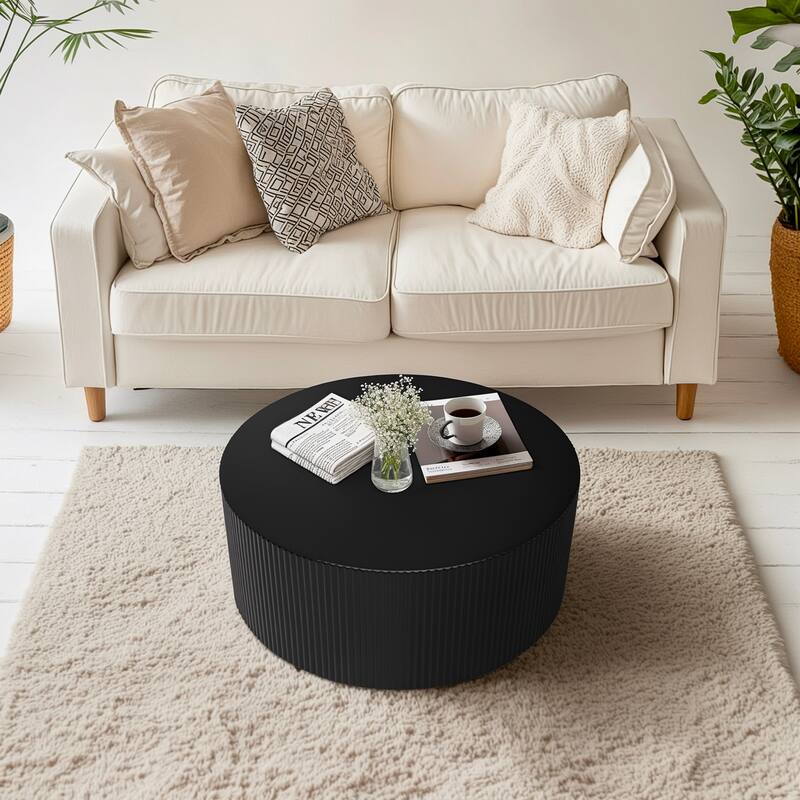 Drum Circle Minimalist Wave Stripe Coffee Table