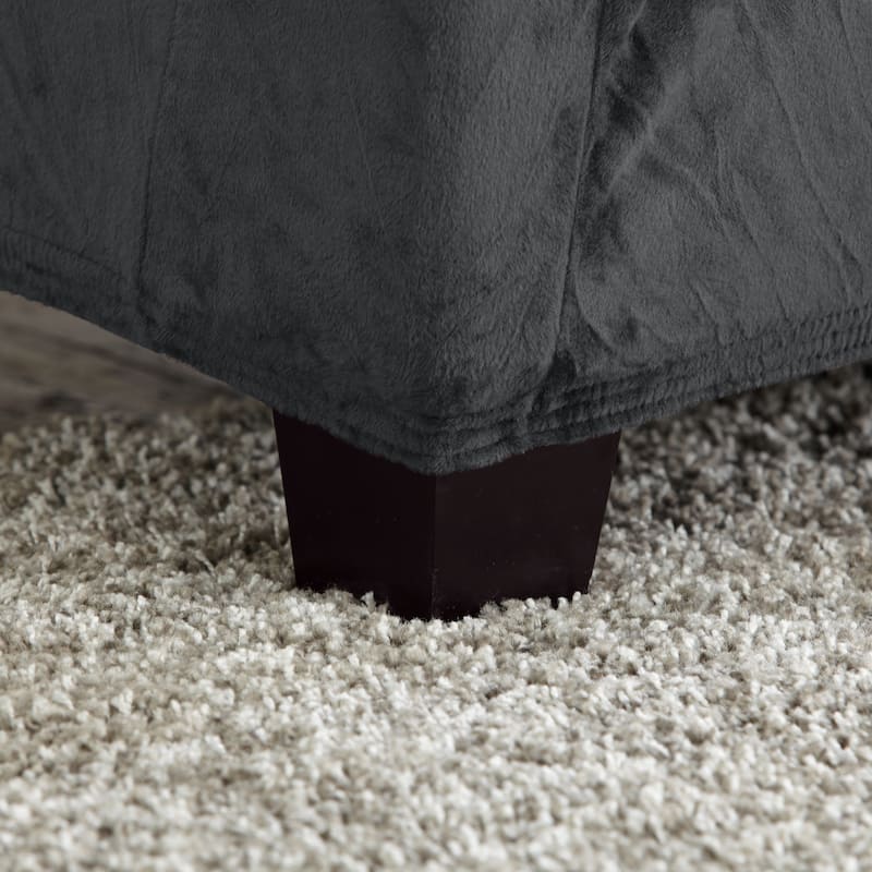 Premium Stretch Velvet-Plush Ottoman Slipcover