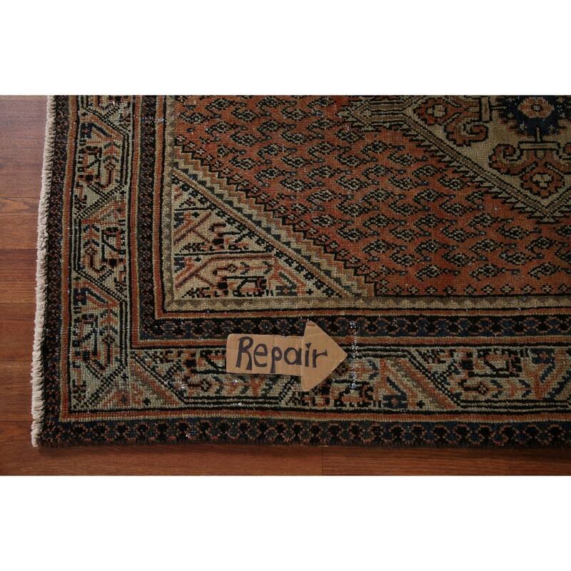 Geometric Botemir Persian Vintage Accent Rug Handmade Wool Carpet - 3'5" x 5'2"