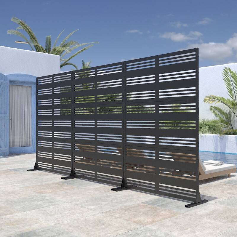 Outdoor Privacy Screen Metal Privacy Screen Panel Free Standing - 72*47