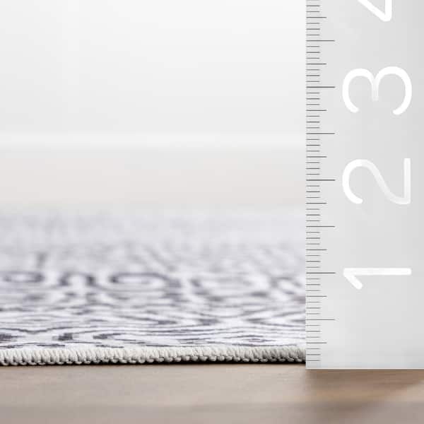 dimension image slide 0 of 2, Nuloom Reya Transitional SplashGuard Machine Washable Area Rug
