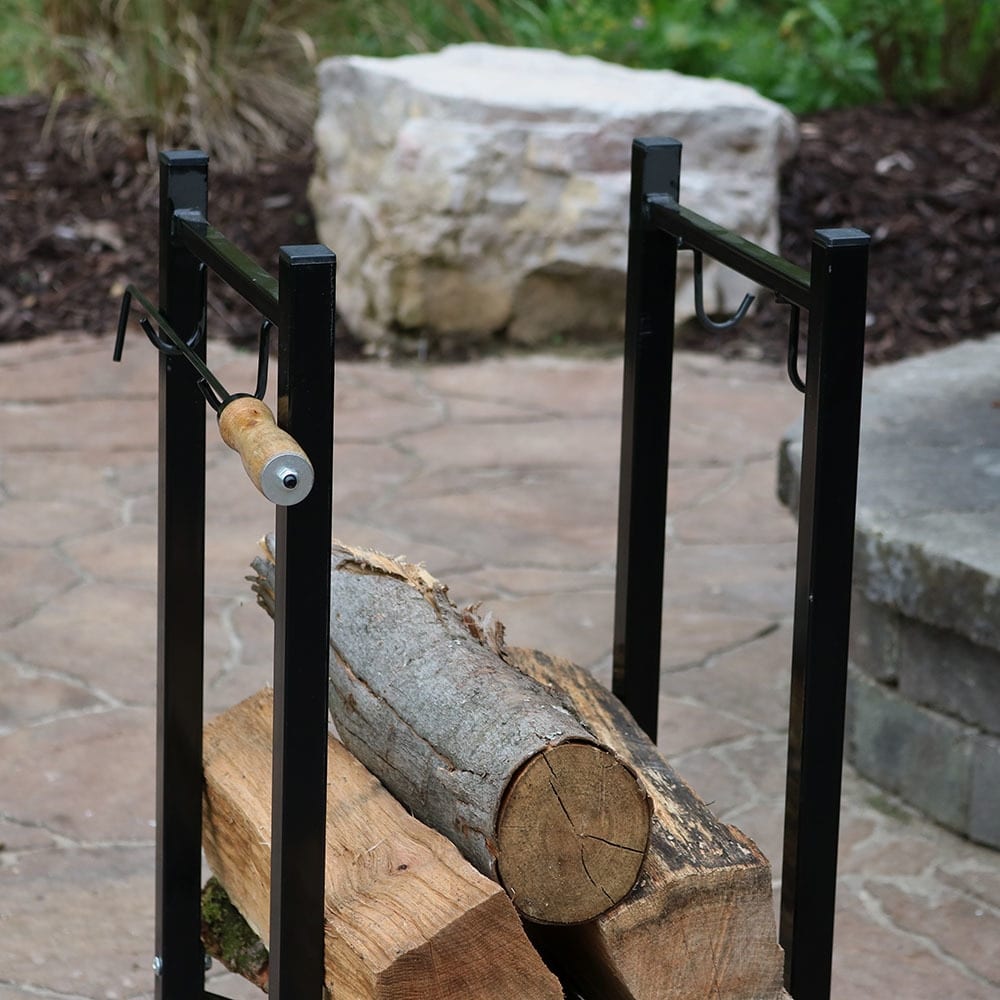 Shop Sunnydaze Log Rack With Tool Holders Steel With Blakc Finish