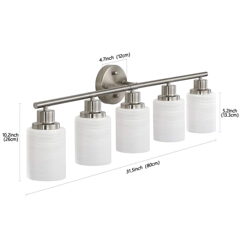 Bathroom Vanity Light 4/5/6-Light Nickel Finish Fixture - 4-Light