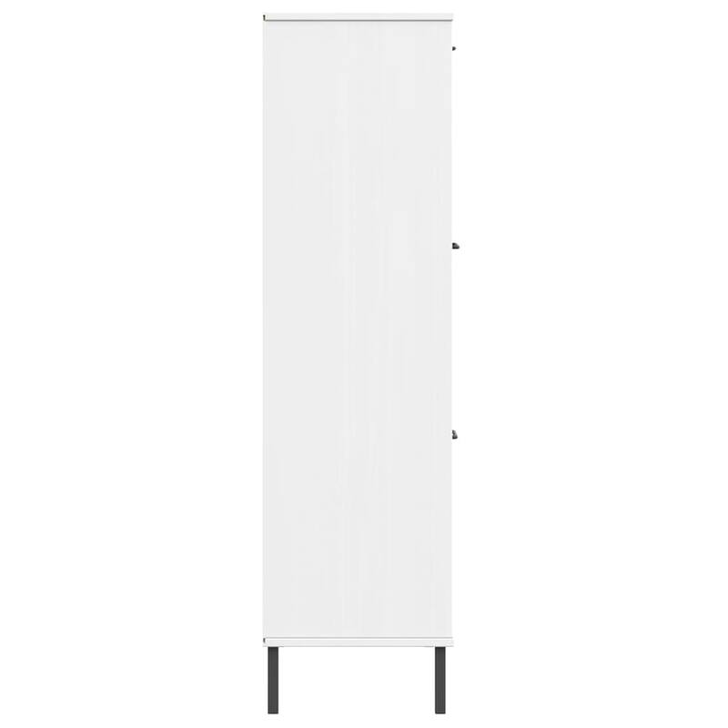 vidaXL Bookshelf Book Cabinet with Metal Legs Storage Cabinet OSLO Solid Wood - 35.4" x 13.8" x 50.6"