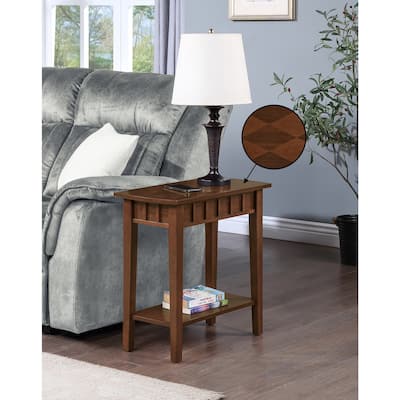 End Table with Shelf Diamond Shaped Top Modern Two-Tier Storage Accent Table Rubberwood Tapered Legs for Home Office - 12