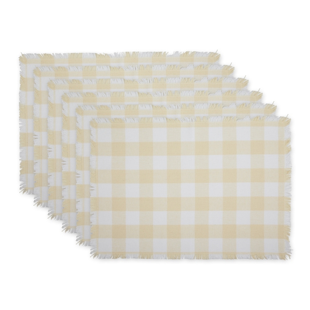 Heavyweight Check Fringed Placemat
