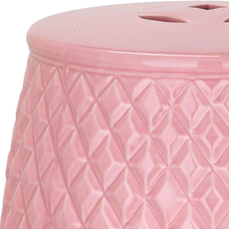 SAFAVIEH Kids Barbie Pink Harlequin Pink Petite Ceramic Decorative Garden Stool
