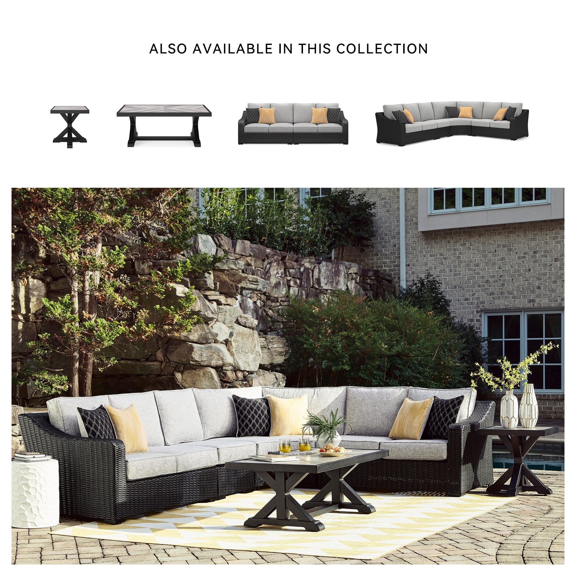 Signature Design by Ashley Beachcroft Black/Gray 4-Piece Outdoor