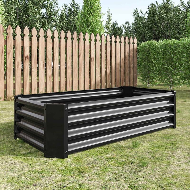 Metal Raised Garden Bed Planter Box for Outdoor Gardening