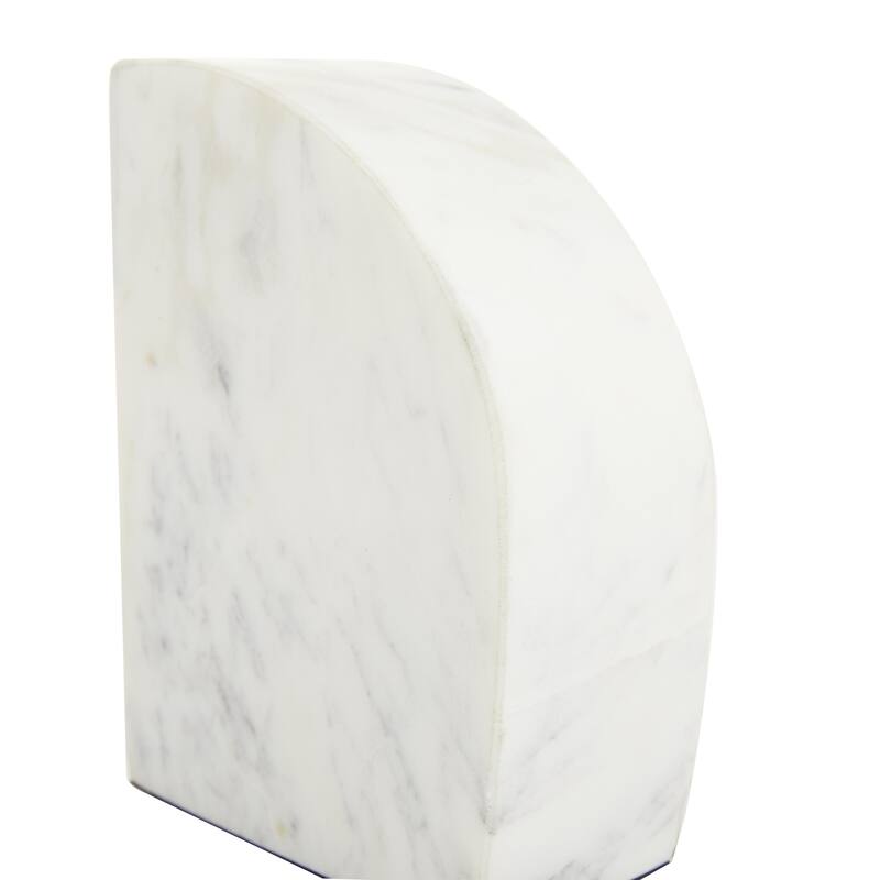 Marble Geometric 8 or 7 lbs Decorative Bookends with Gold Inlay - Set of 2 White or Black - CosmoLiving by Cosmopolitan