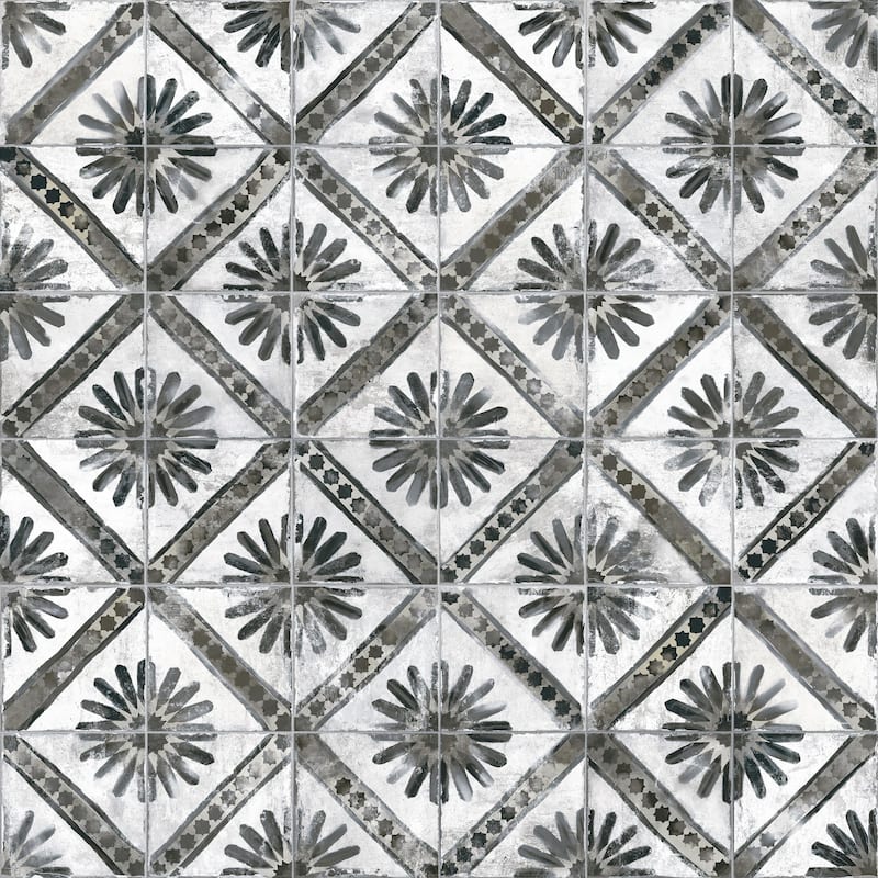 Merola Tile Kings Marrakech Charcoal Grey 17-5/8" x 17-5/8" Ceramic Floor and Wall Tile - Case (5 Tiles)