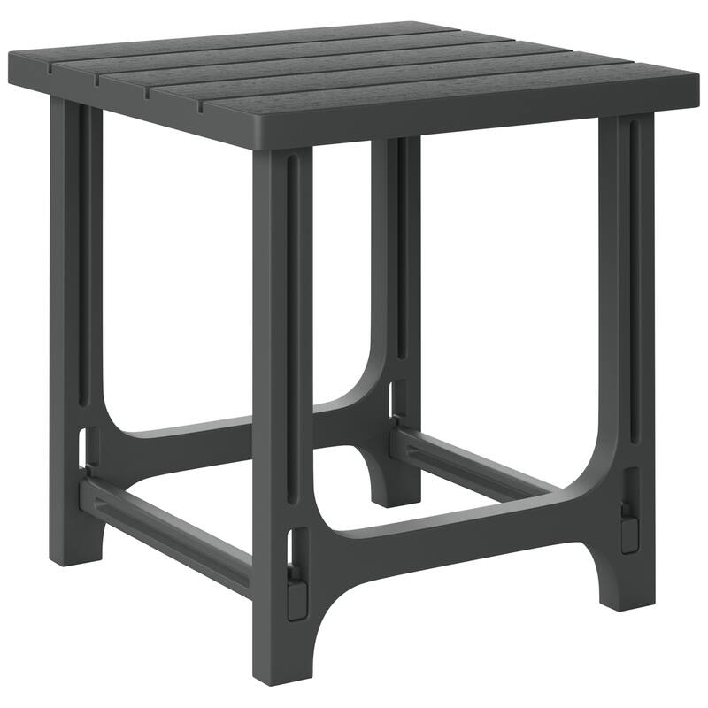 Polytrends Coastline Outdoor Poly Adirondack Chair with Side Table