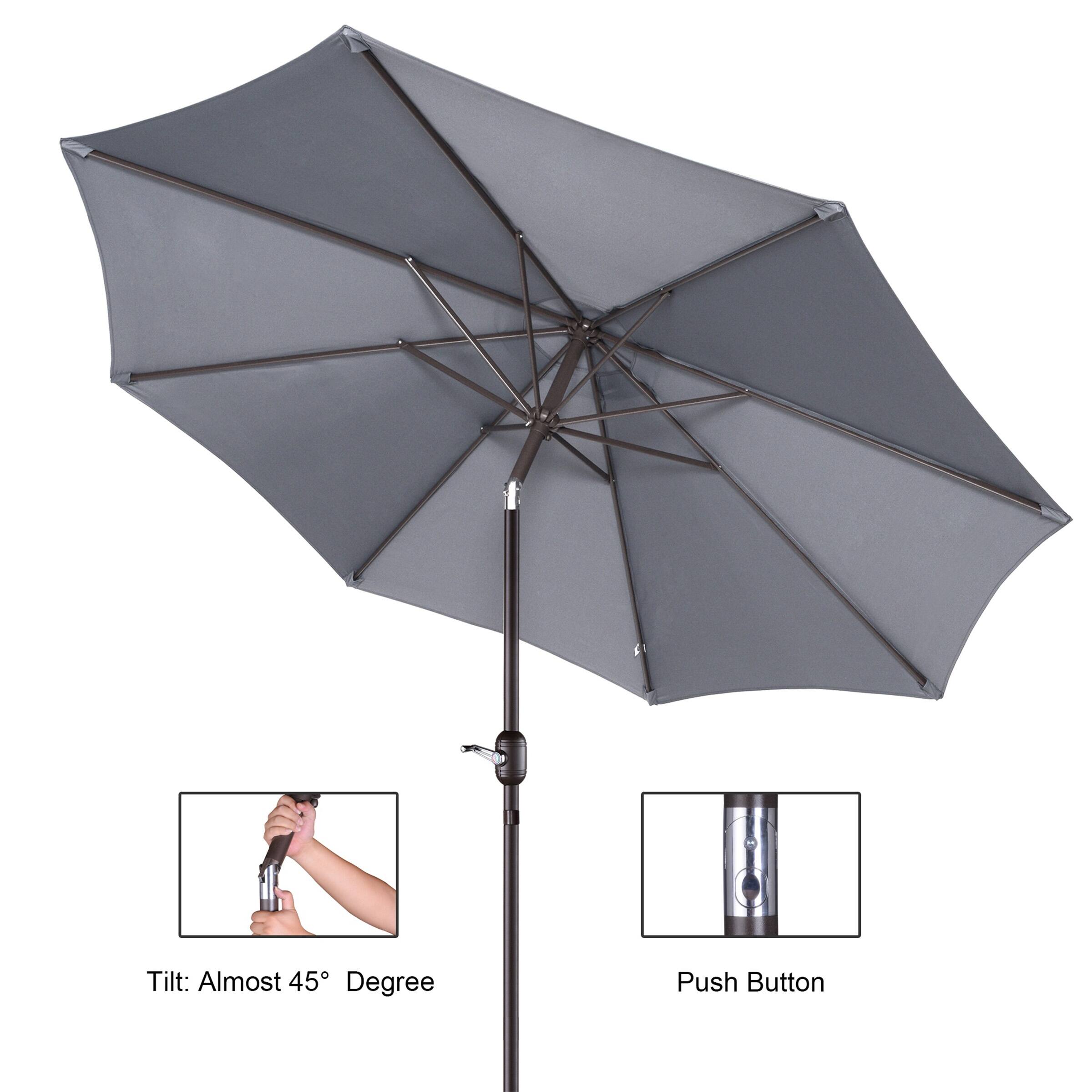 9Foot Patio Umbrella Easy Crank Outdoor Table Umbrella by Villacera