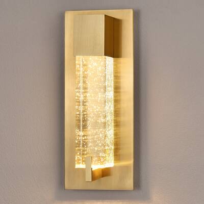Gold Wall Sconce Modern Bathroom Sconces Wall Lighting W/ Crystal Bubble Glass LED Wall Lamp