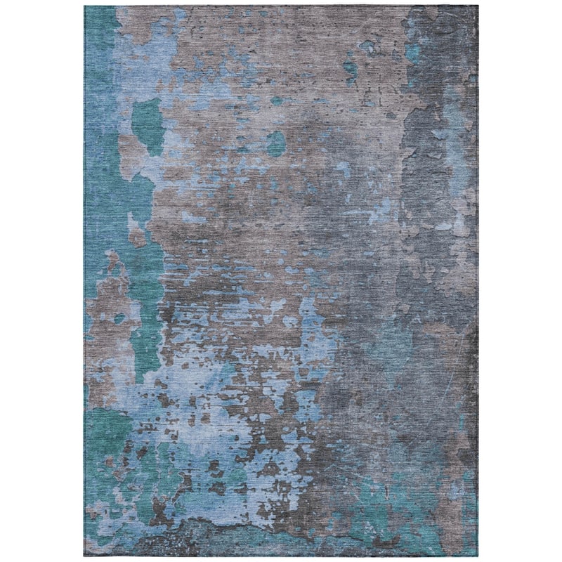 HomeRoots Abstract Transitional Rectangle Outdoor Rug