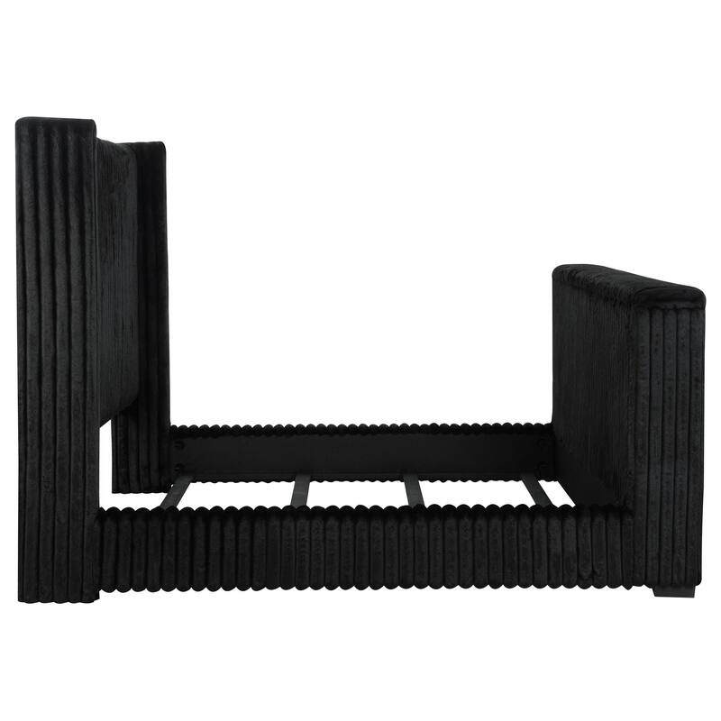 Centergrove Upholstered Wingback TV Bed Black