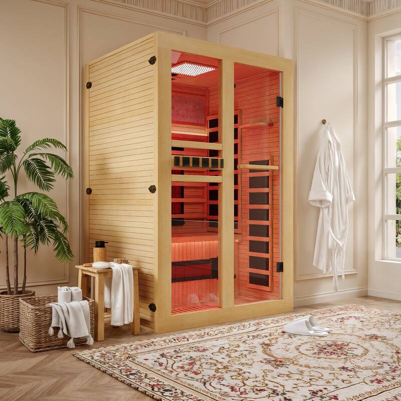 EROMMY up to 3 Person Infrared Sauna with 10-Minute Warm-Up Heater Tube and Carbon Plate