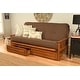 preview thumbnail 24 of 29, Porch & Den Kern Full-size Storage Futon with Suede Mattress Linen Cocoa