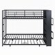 preview thumbnail 12 of 13, Minimalist Metal Bunk Bed with big bookshelf and Trundle, Twin, Black
