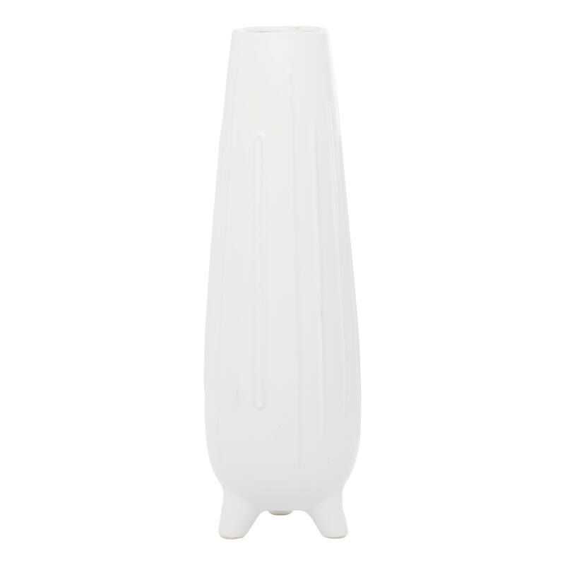 CosmoLiving by Cosmopolitan White Ceramic Contemporary Vase