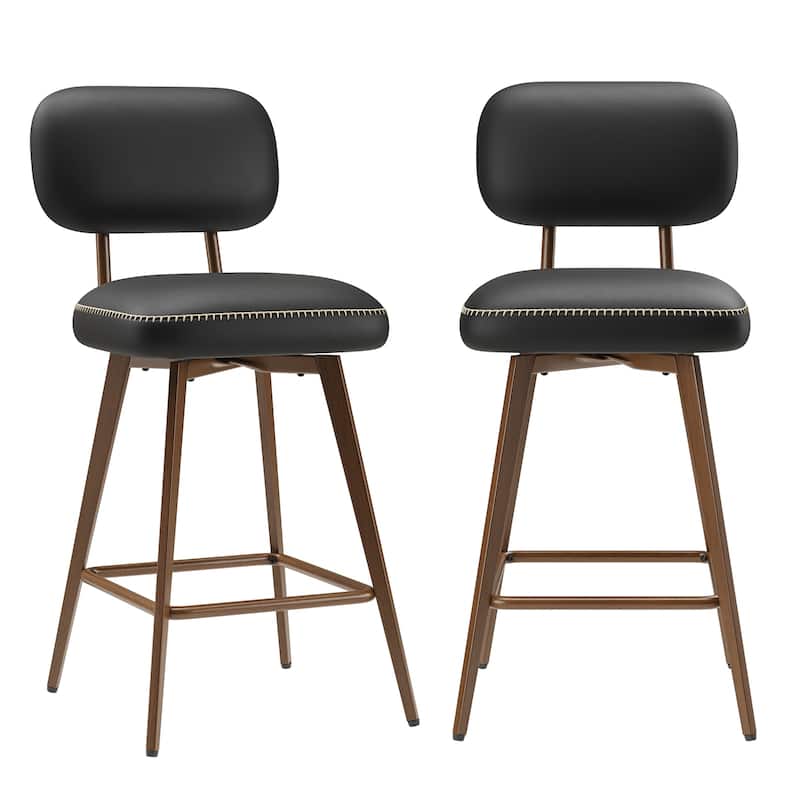 RENEWLINE Modern Swivel Bar Stools, 26 Inch Counter Stools(Ser of 2/3/4/6) with Backrest & Waterproof PU Leather